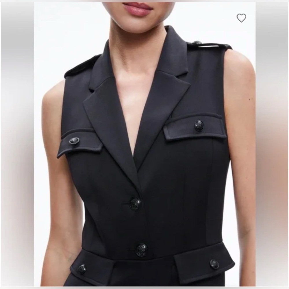 NWT Alice + Olivia Phillis Utility Sleeveless Romper - Size 12 - Picture 4 of 11